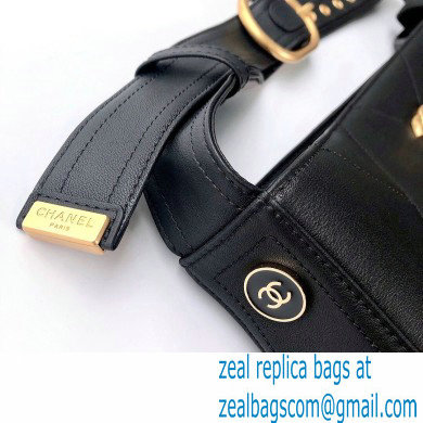 chanel Calfskin & Gold-Tone Metal Black large hobo handbag 2021